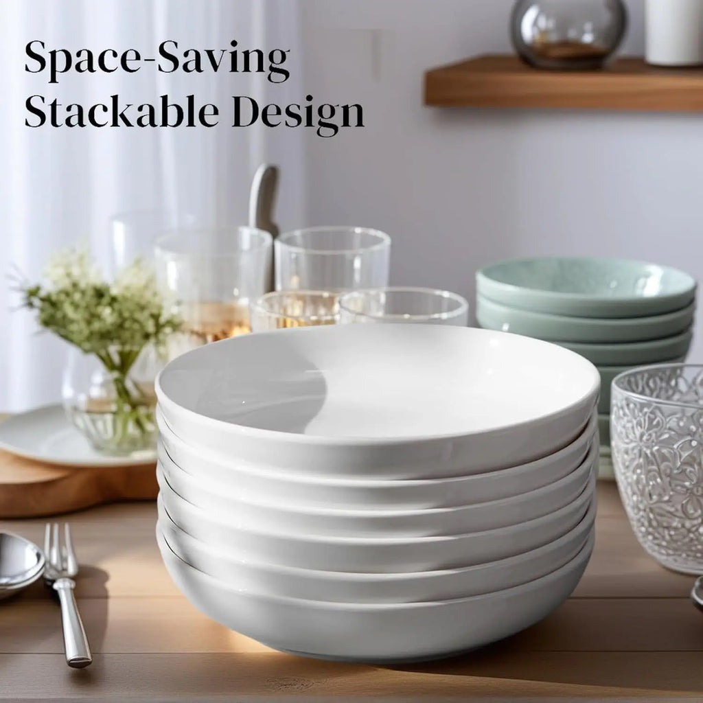 7-Pack Porcelain Pasta Bowls