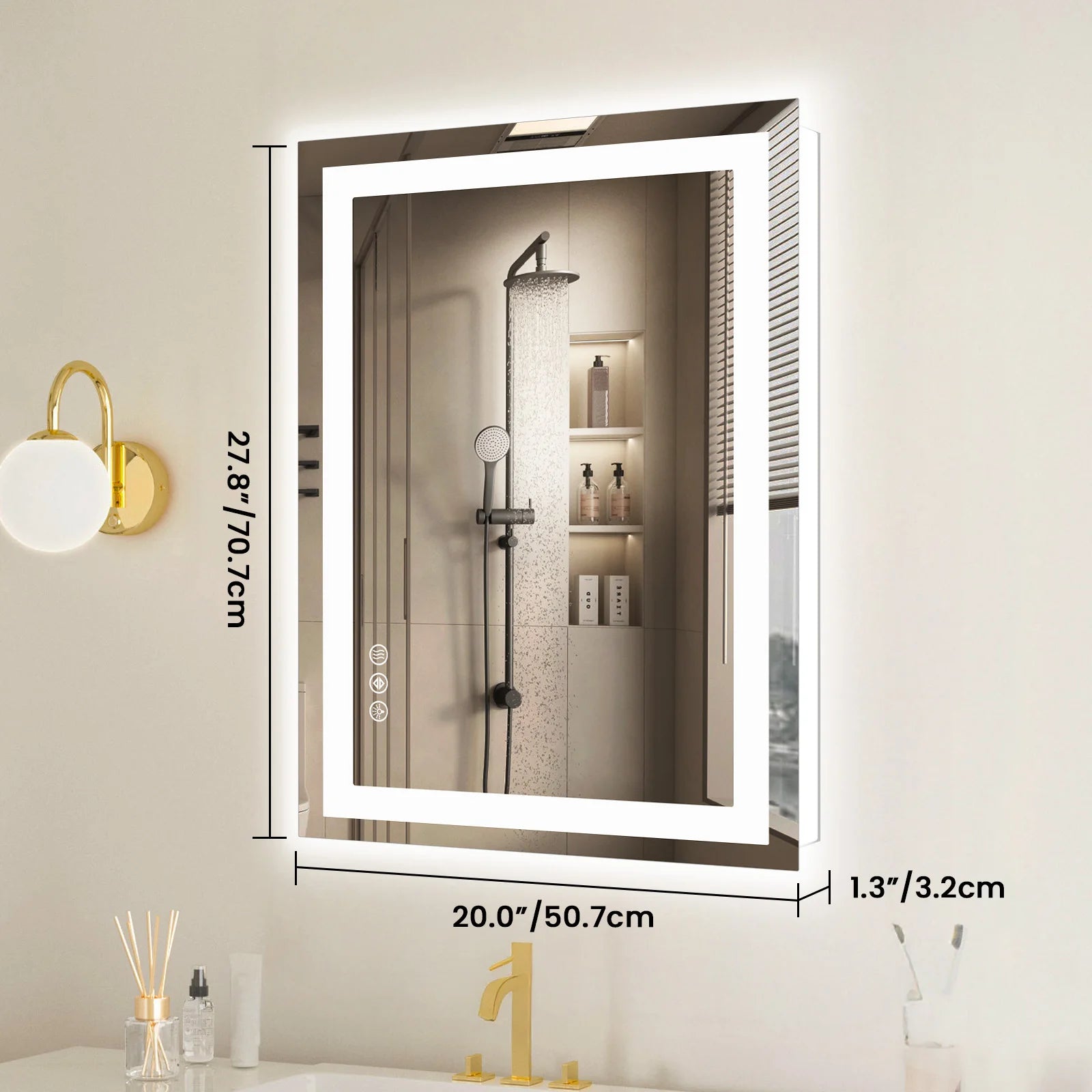 36"x 24"LED Bathroom Vanity Mirror for Wall