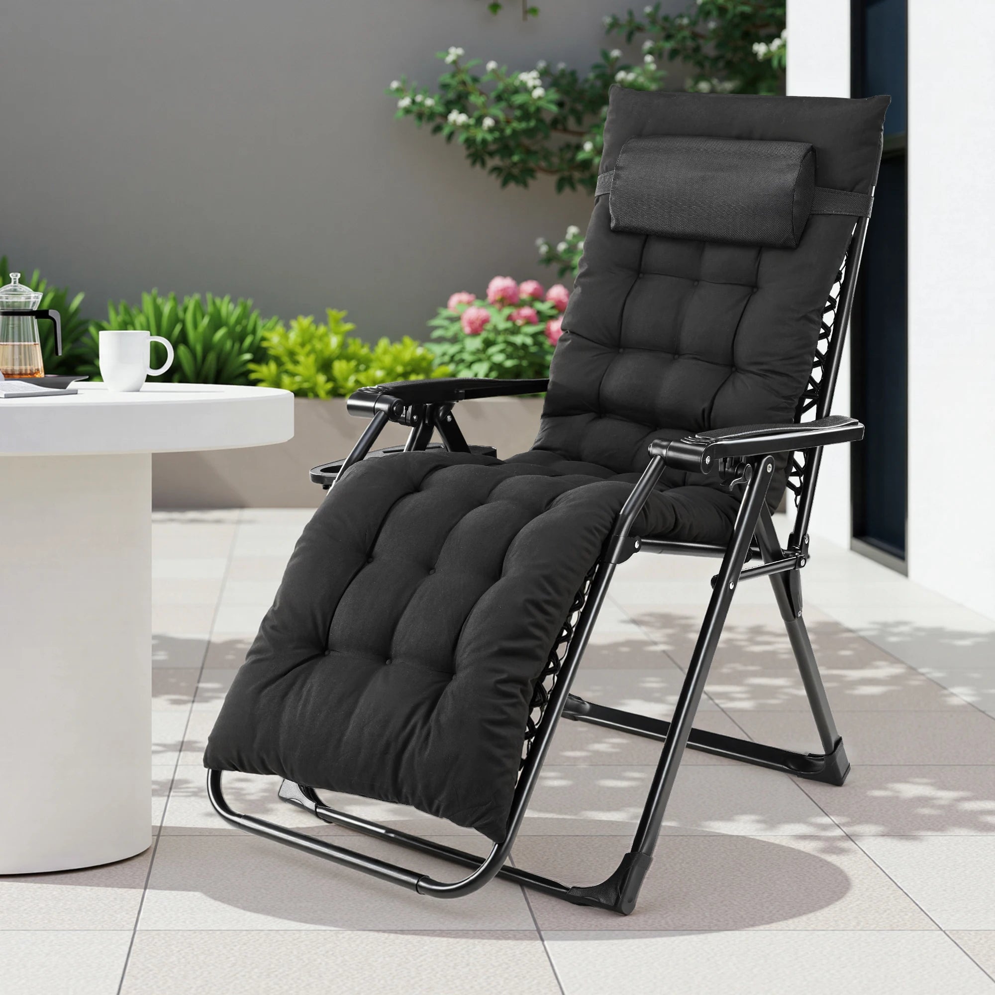 Gravity Recliner Camping Patio Lounge Chair