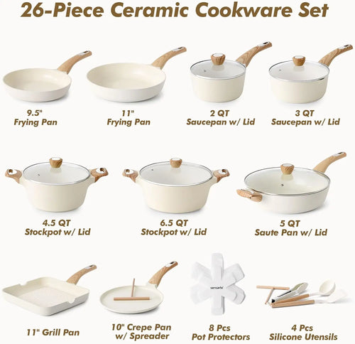 26-Piece Ceramic Nonstick Cookware Set