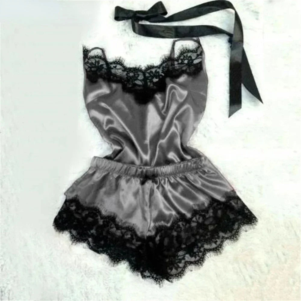 Lace Silk Pajama Set