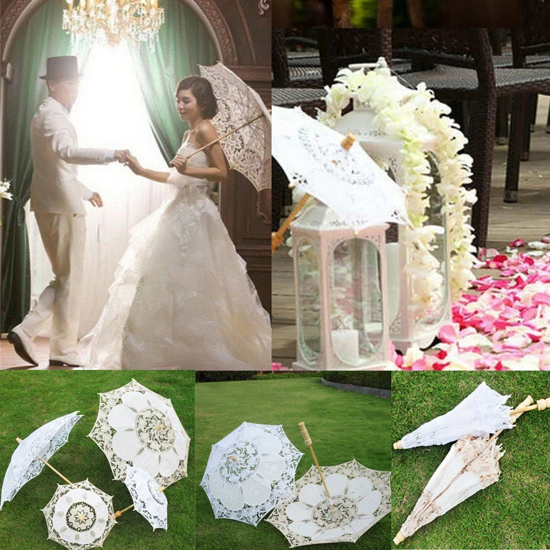 Bride Wedding White Lace Umbrella