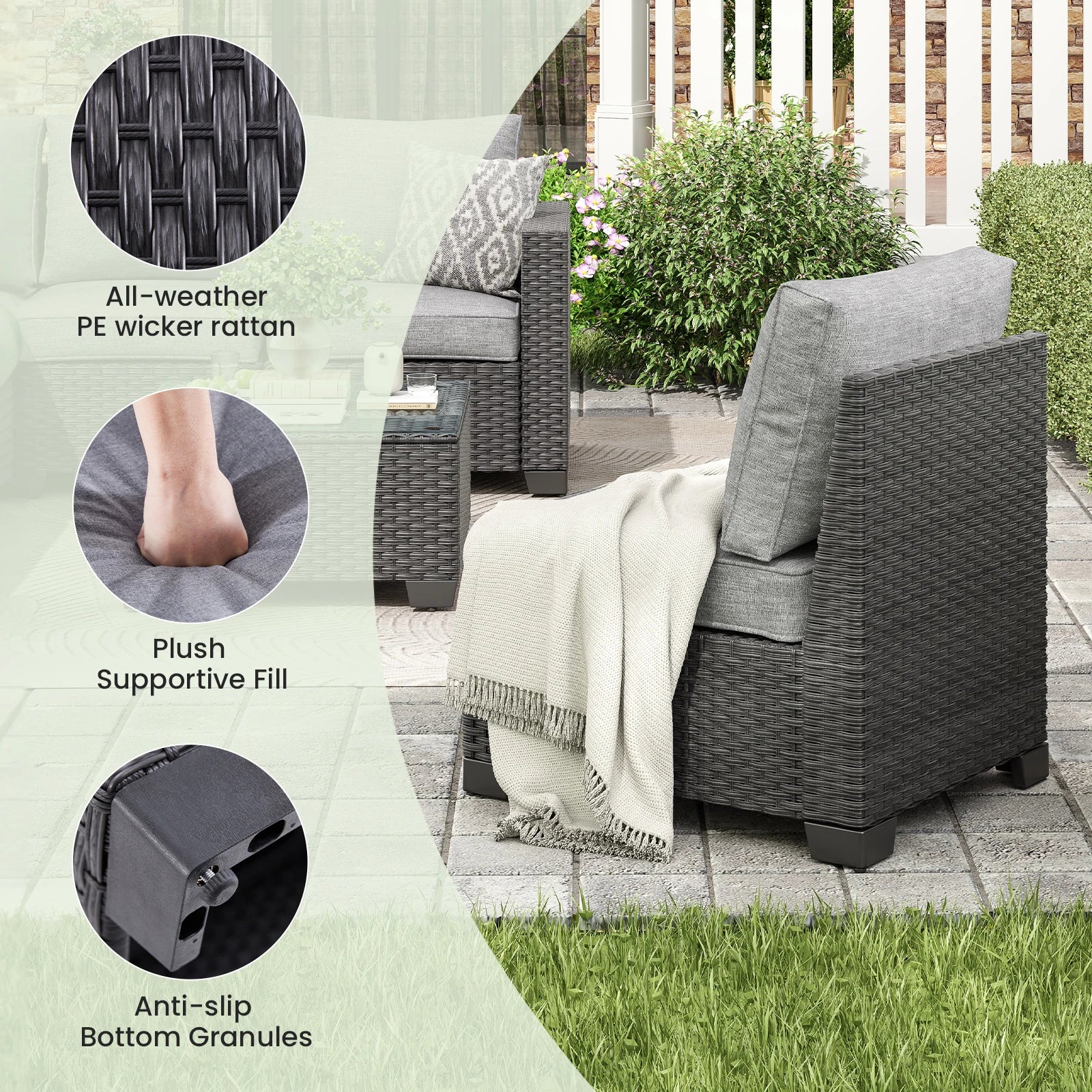 Patio Sectional Sofa Set