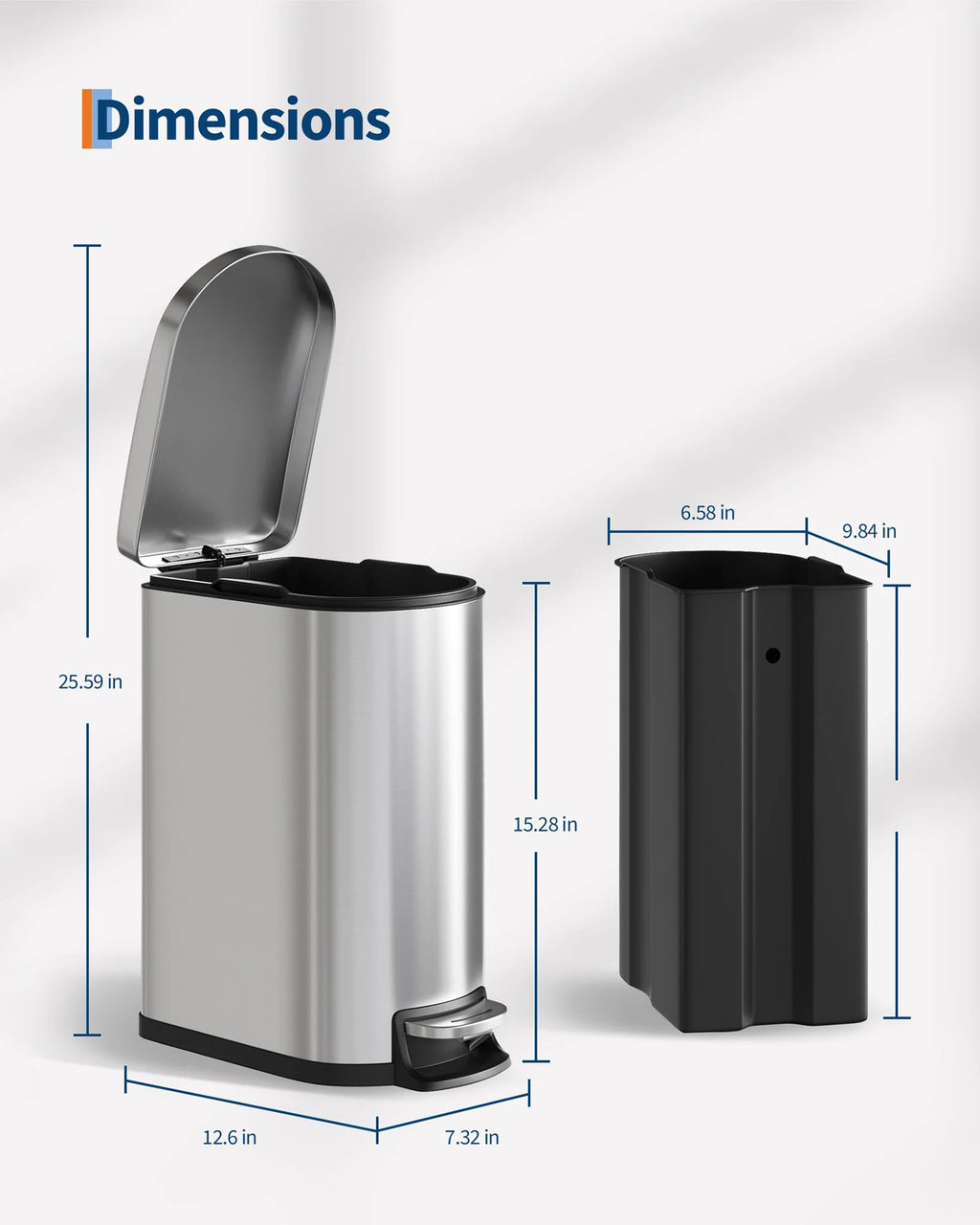 Durable Step-On Kitchen Trash Can Combo Set