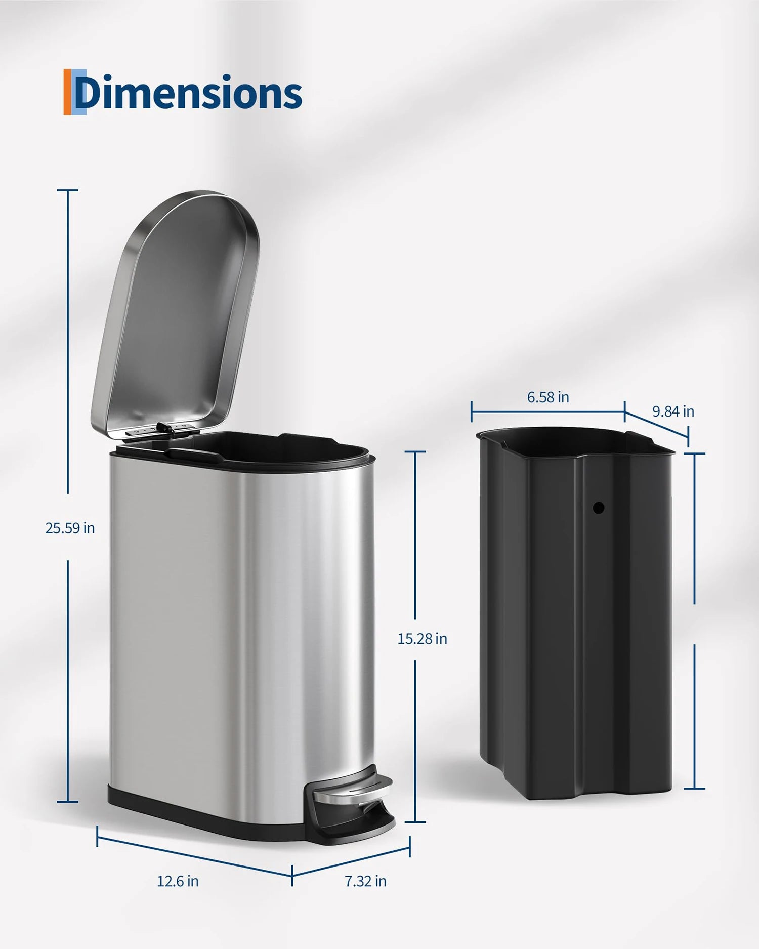 Durable Step-On Kitchen Trash Can Combo Set