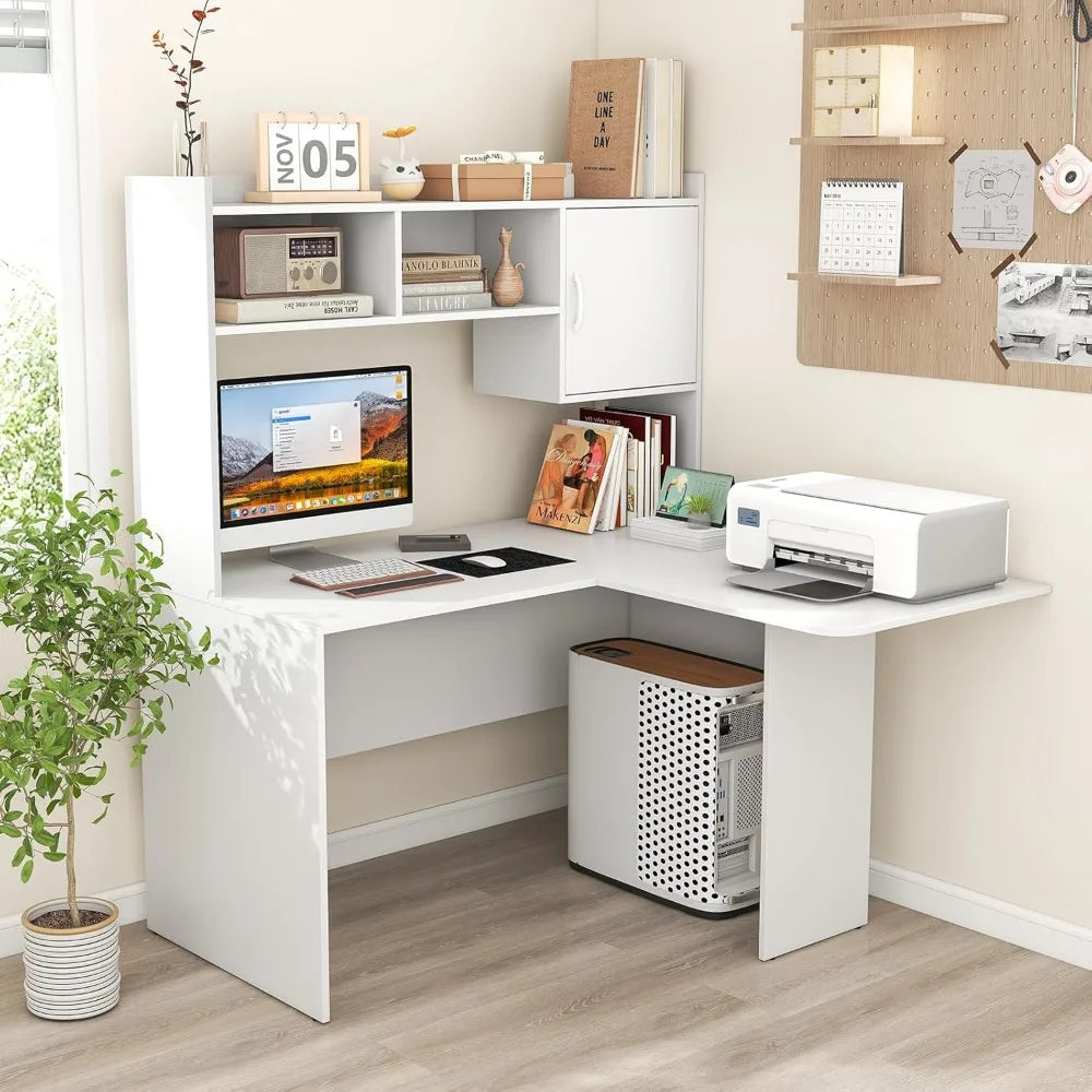 L Shaped Desk with Hutch