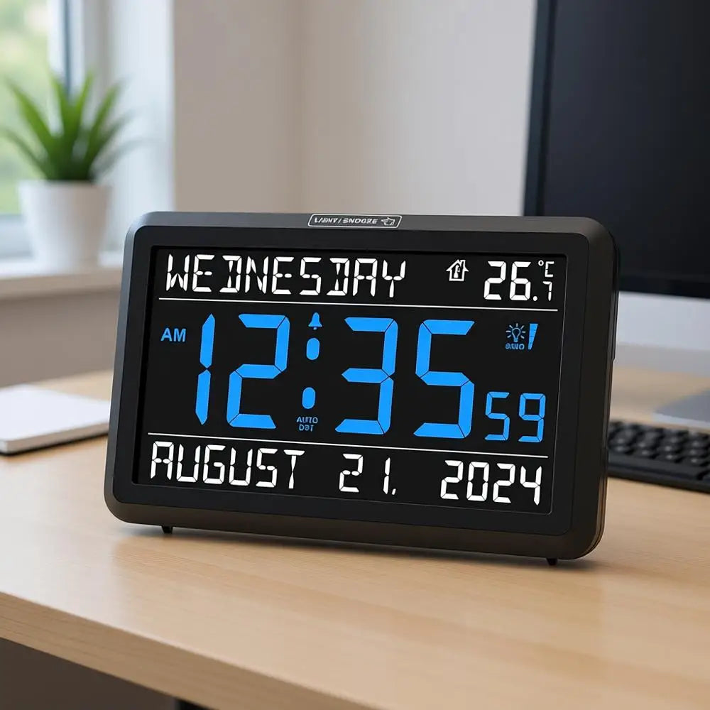 Large Digital Clock with Date