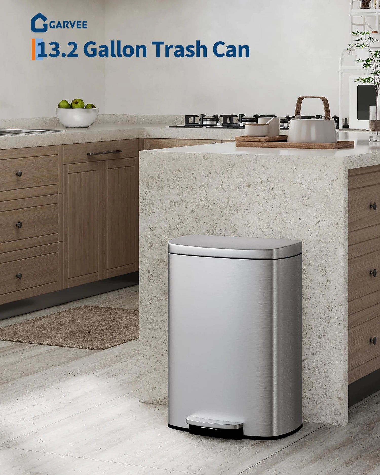 Durable Step-On Kitchen Trash Can Combo Set