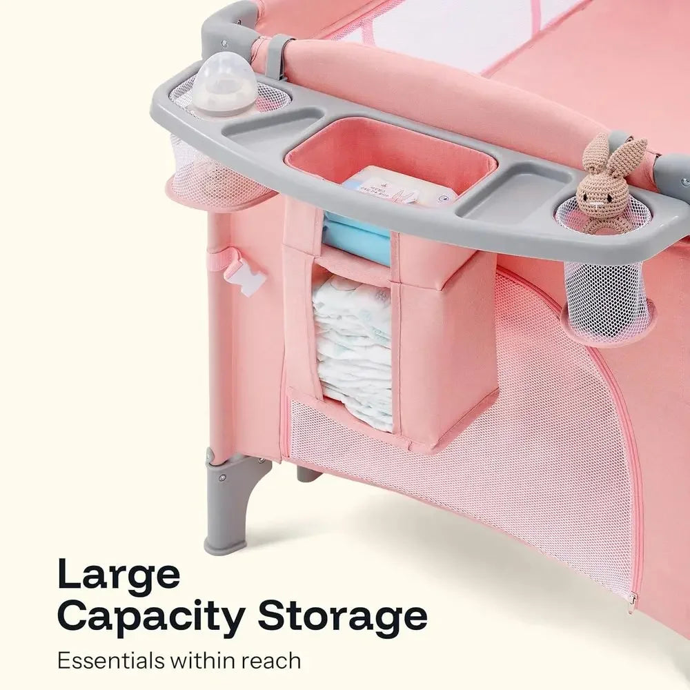 Portable 6-in-1 Baby Play Yard With Crib