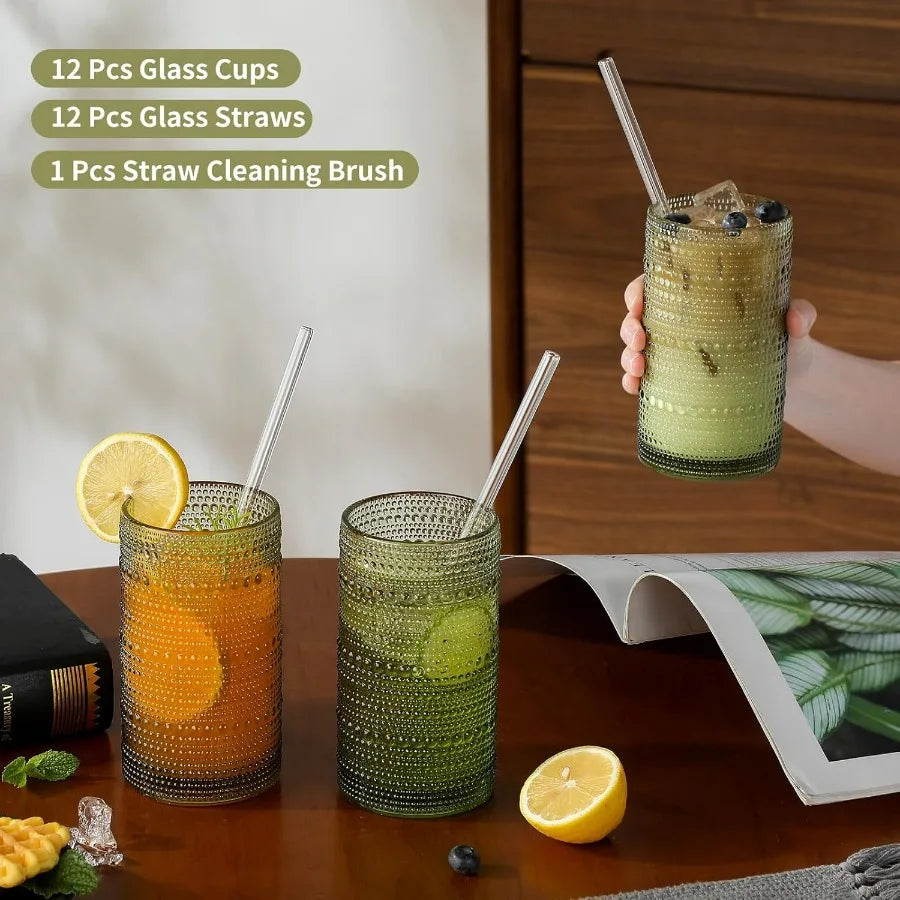 Embossed Green Tumblers for Water