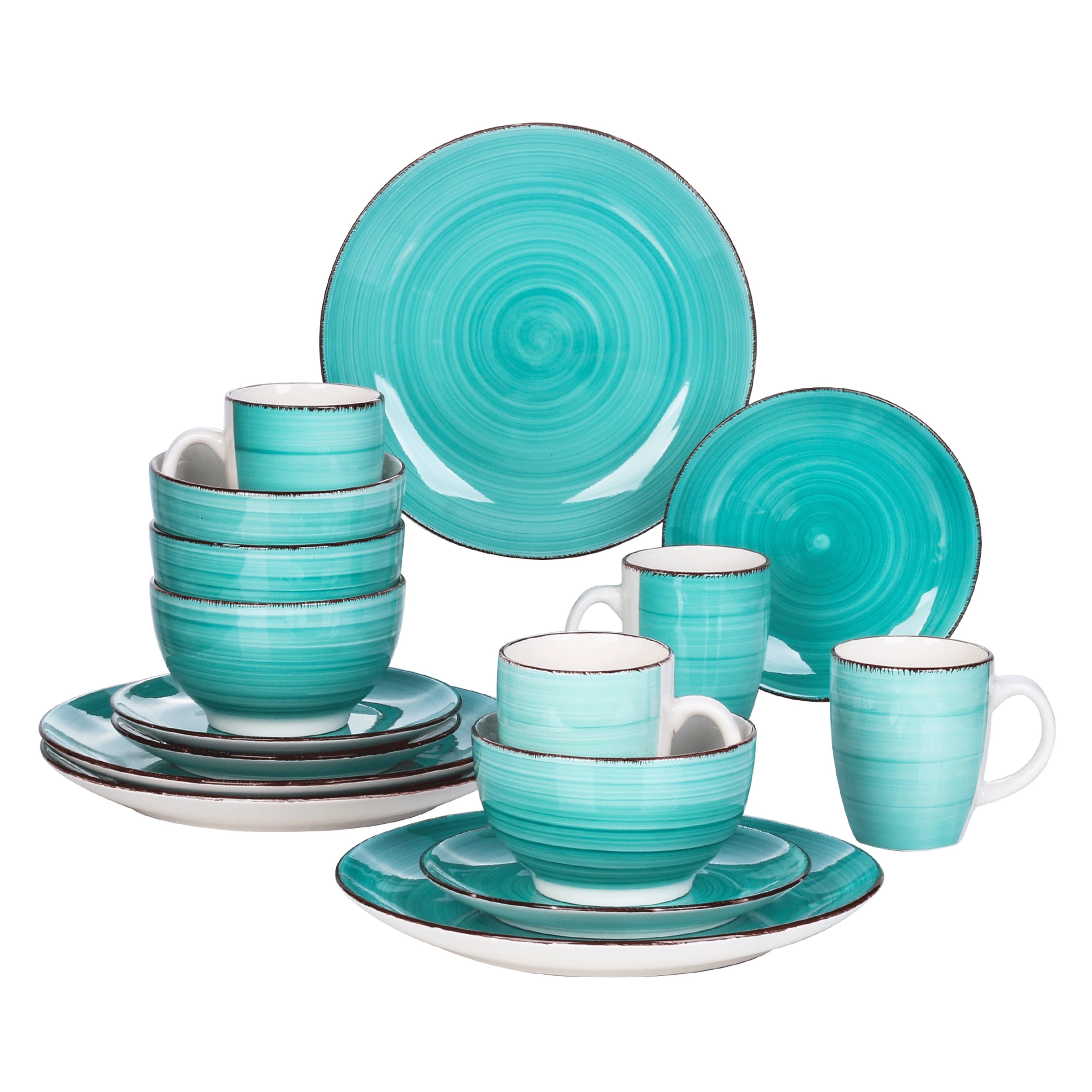 Porcelain Dinner Set Mix-Color Vintage Ceramic