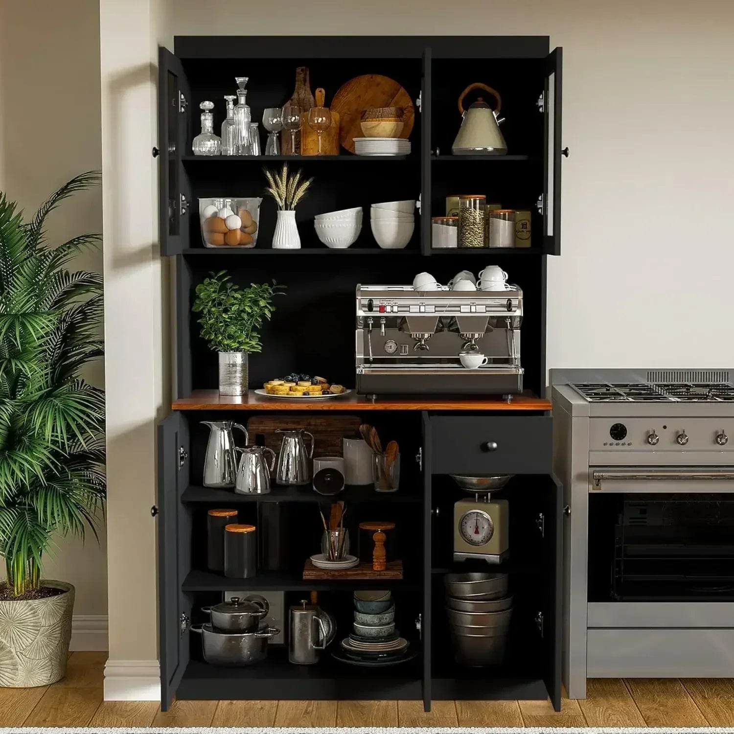 71" Tall Kitchen Pantry Storage Cabinet