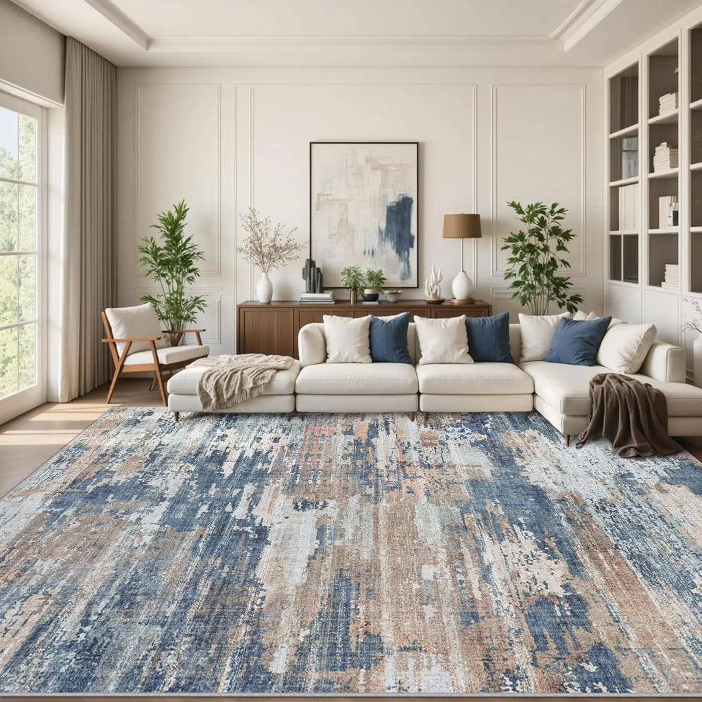 Large 9x12 Area Rug with Non-Slip Backing