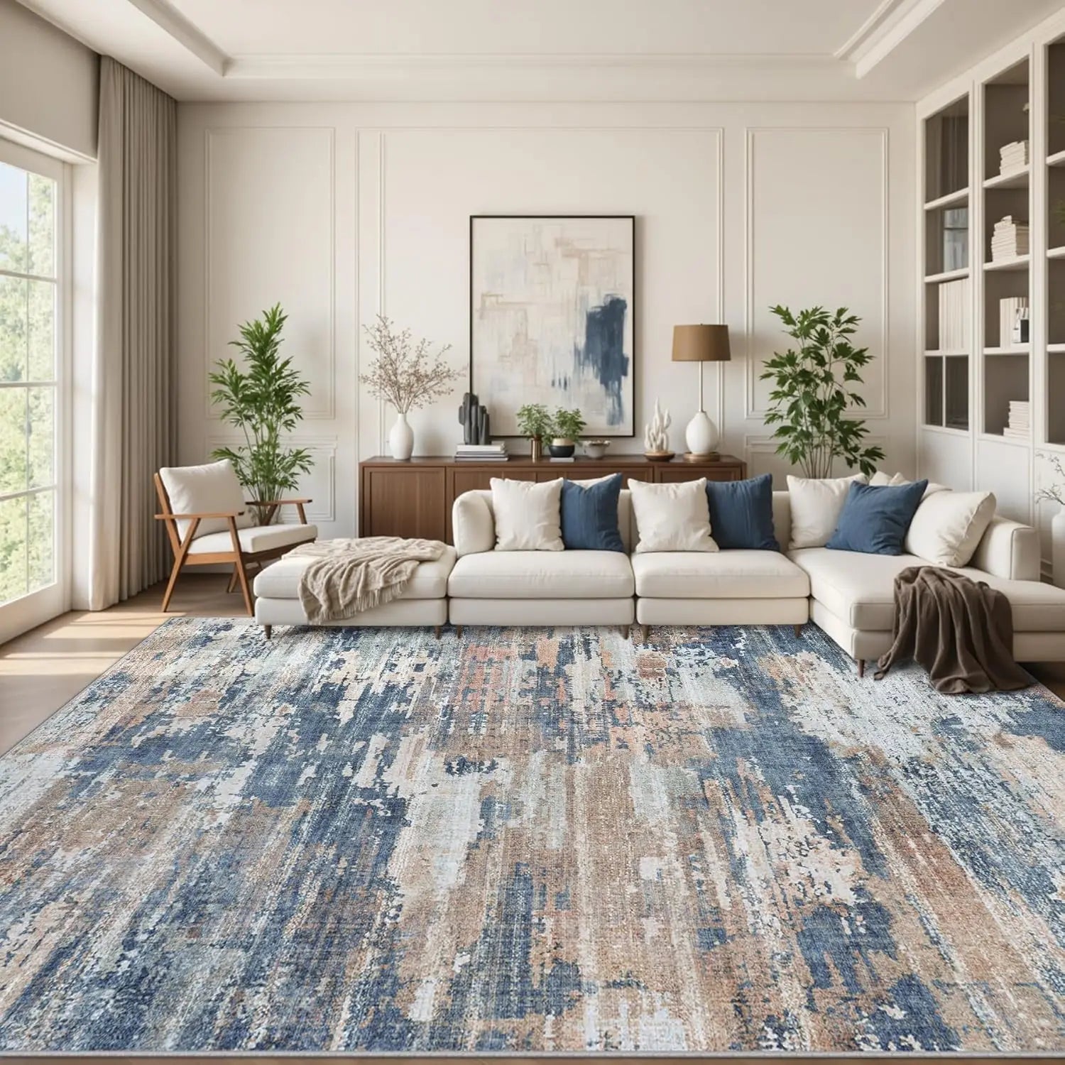 Large 9x12 Area Rug with Non-Slip Backing