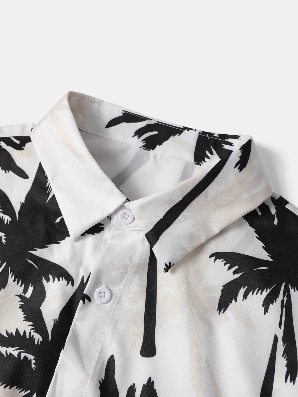 2-pack, men's short-sleeved button-down shirt with a lapel and printed pattern, paired with drawstring pants, for trendy, casual