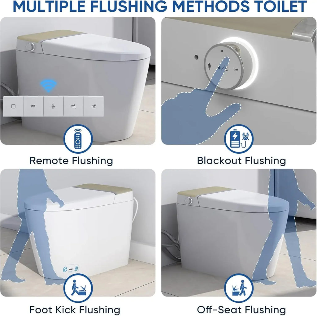 Smart Toilet, Elongated One Piece Bidet Toilet