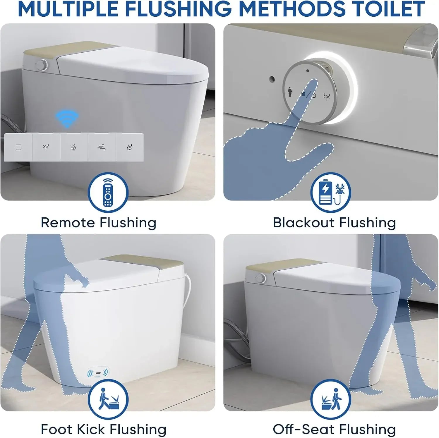 Smart Toilet, Elongated One Piece Bidet Toilet