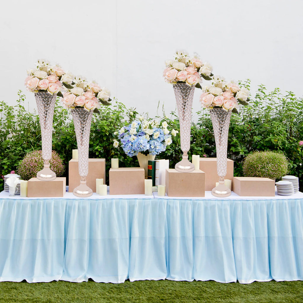 Luxurious Crystal Floral Vases Set