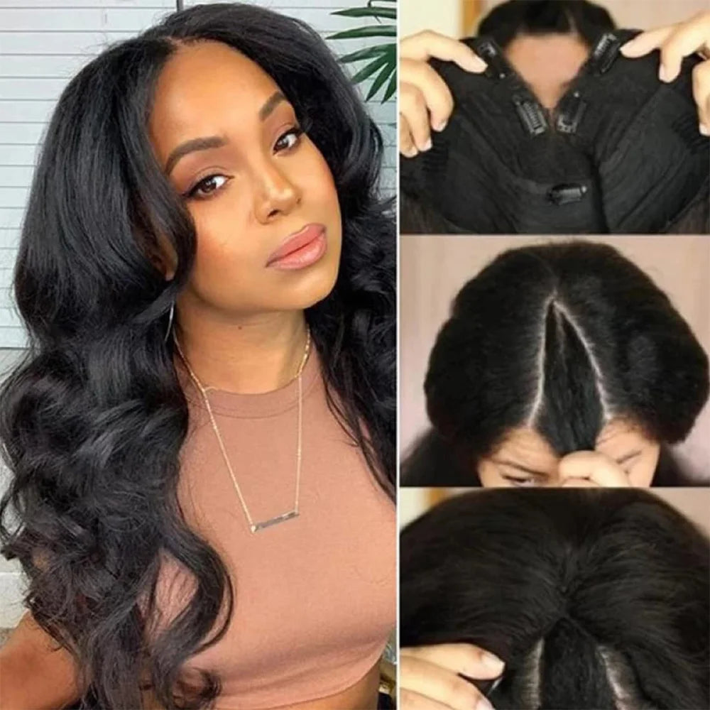 V Part Wig Human Hair Body Wave Brazilian Hair