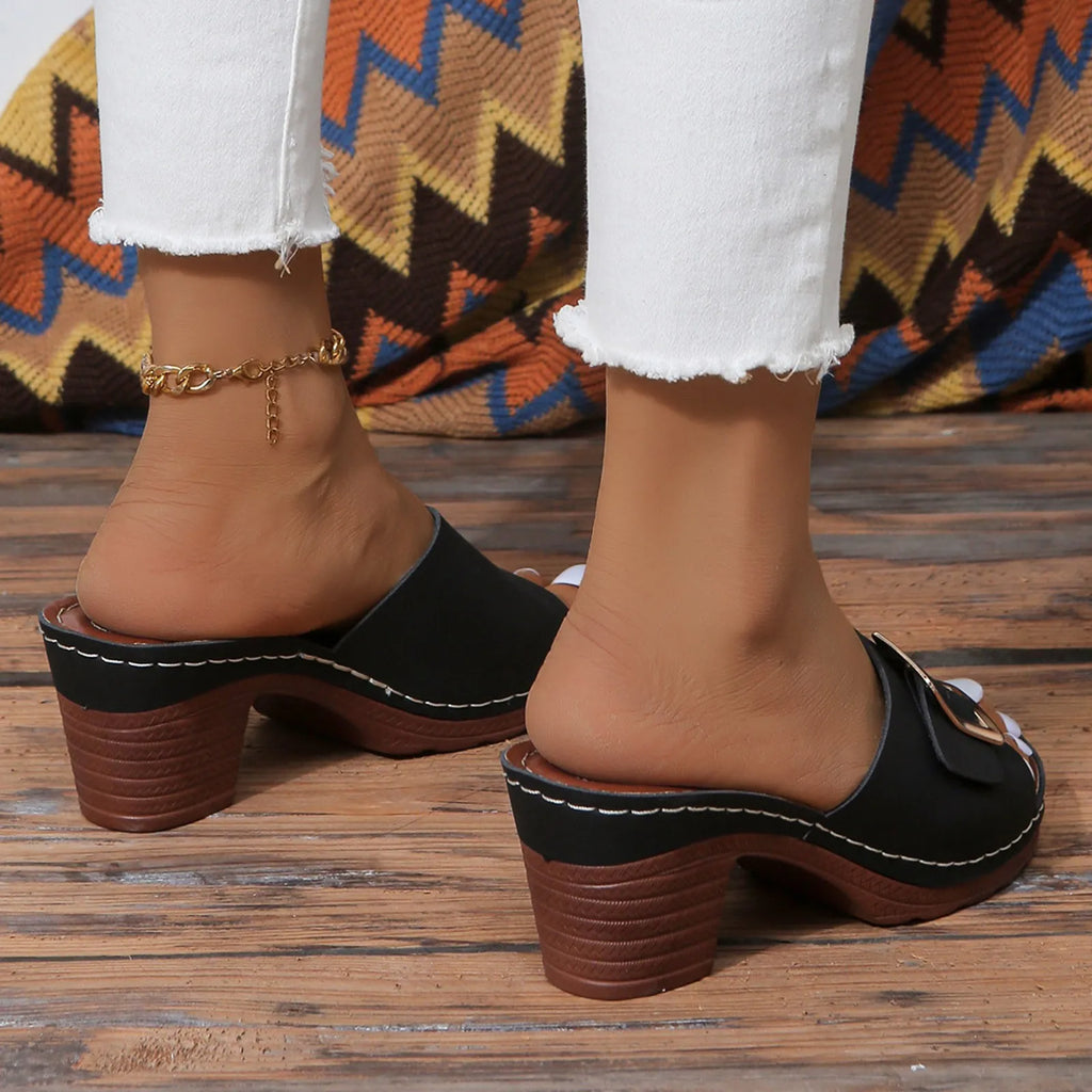 Square Heel Toe Sandals