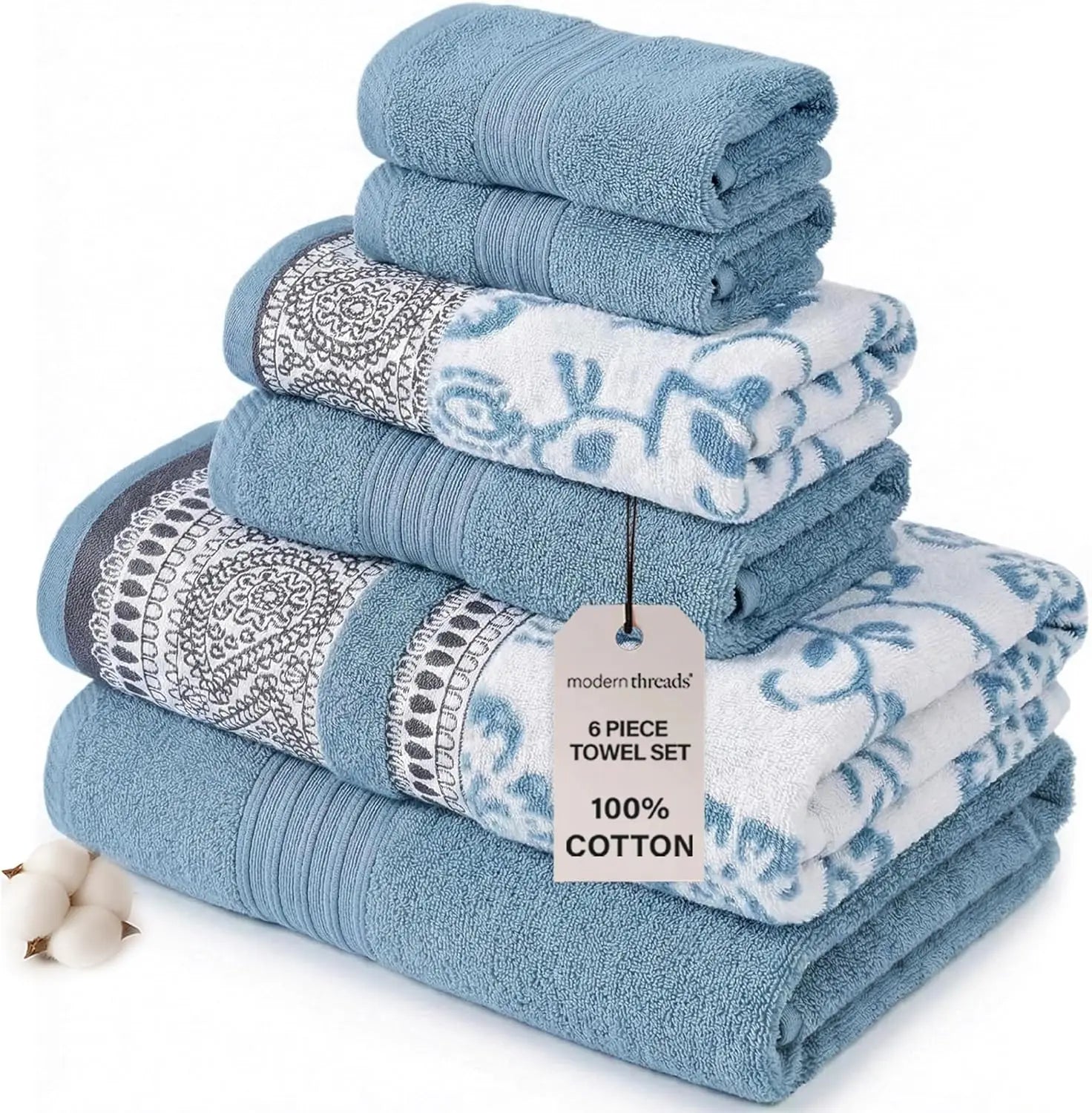 Jacquard 6-Piece Towel Set