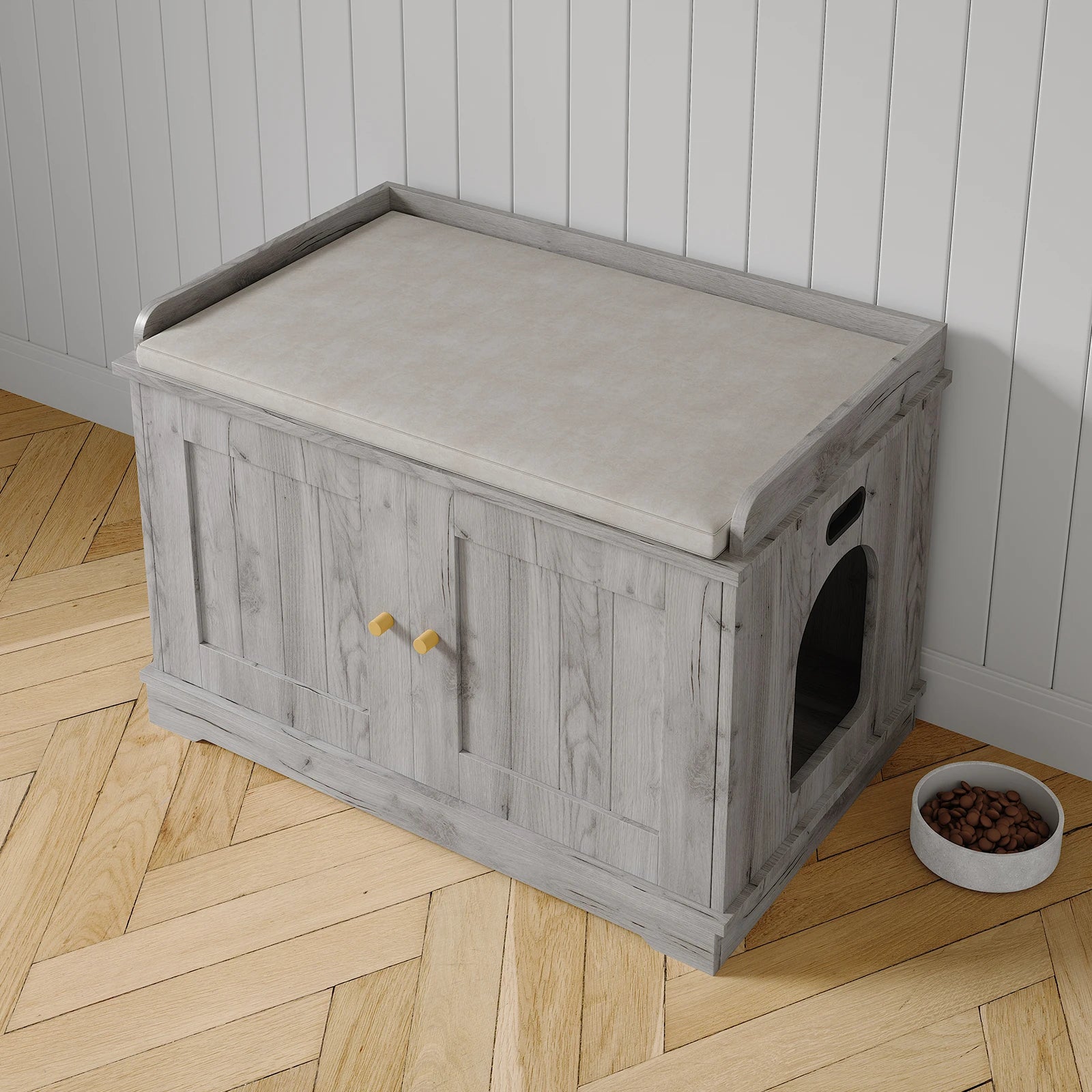 Hidden Wooden Cat Washroom Furniture Large