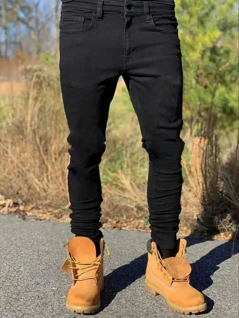 Men's Slim Fit  Washed Jeans
