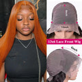 30 Inch Straight Orange Ginger Lace Front Wigs