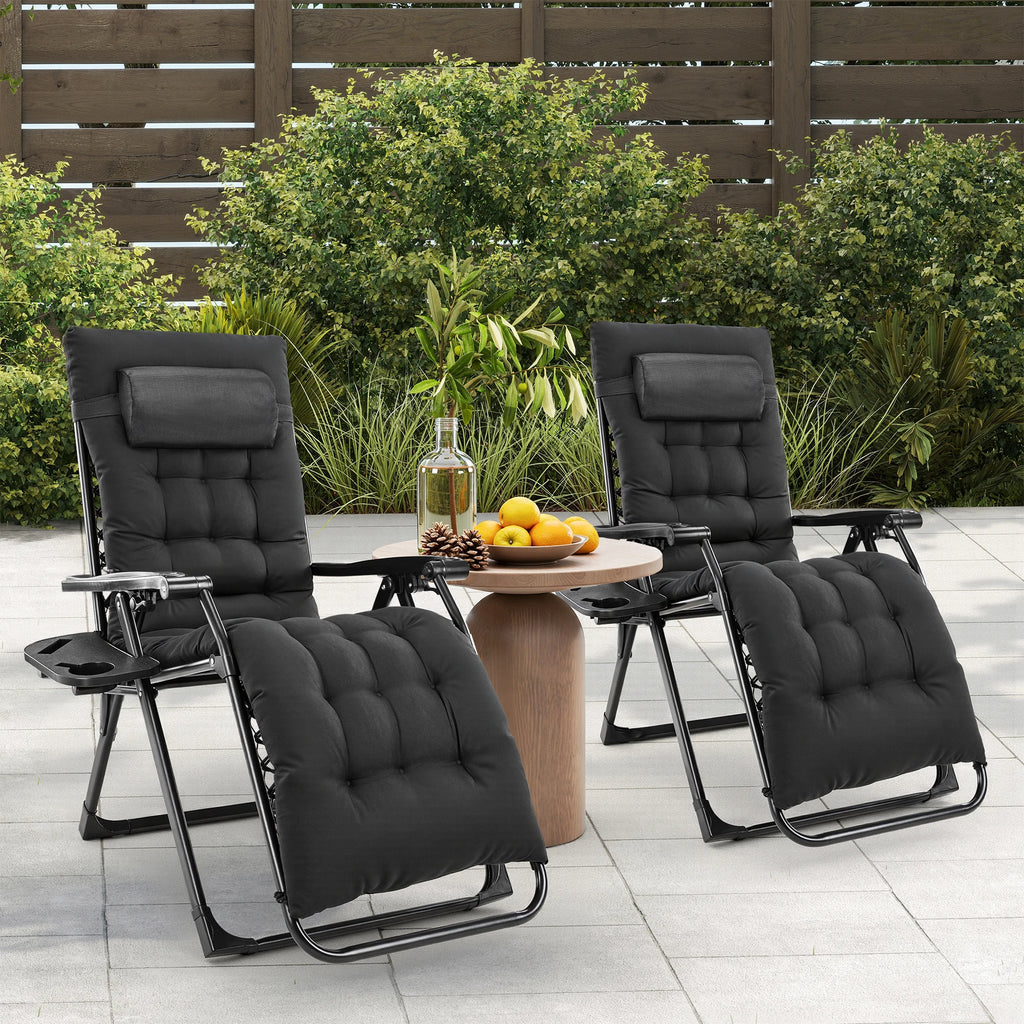 Gravity Recliner Camping Patio Lounge Chair