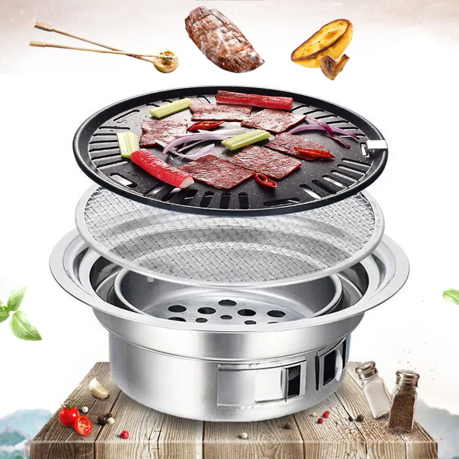 Portable BBQ Grill Camping Outdoors