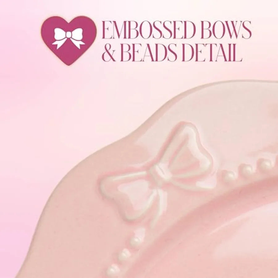 12-Piece Embossed Bow Dinnerware Set