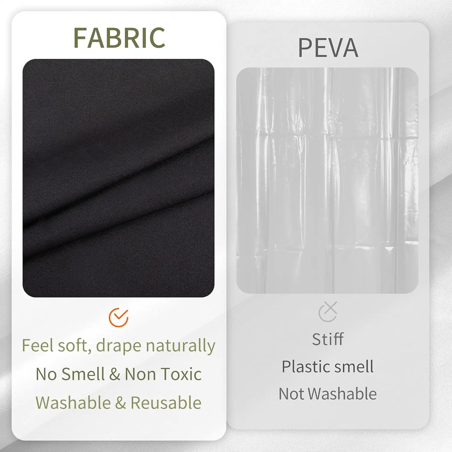 Waterproof Shower Curtain with Magnets