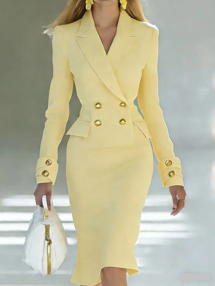 Double Breasted Blazer Dress