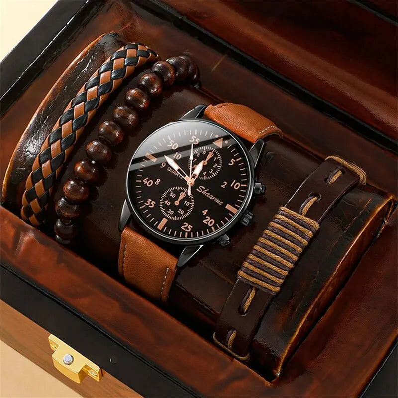 New Men  Luxury Bracelet Set Wrist Watches
