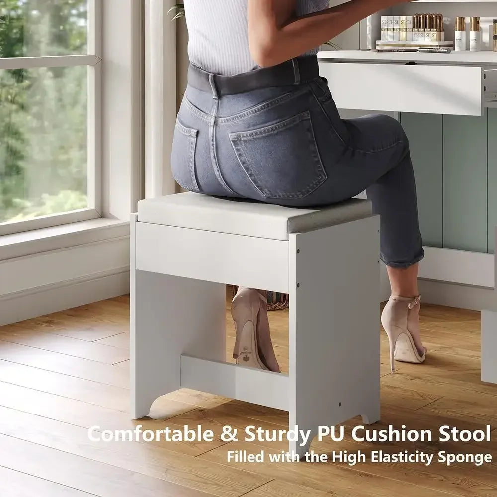 37 Wide Vanity Desk with Illuminated Mirror