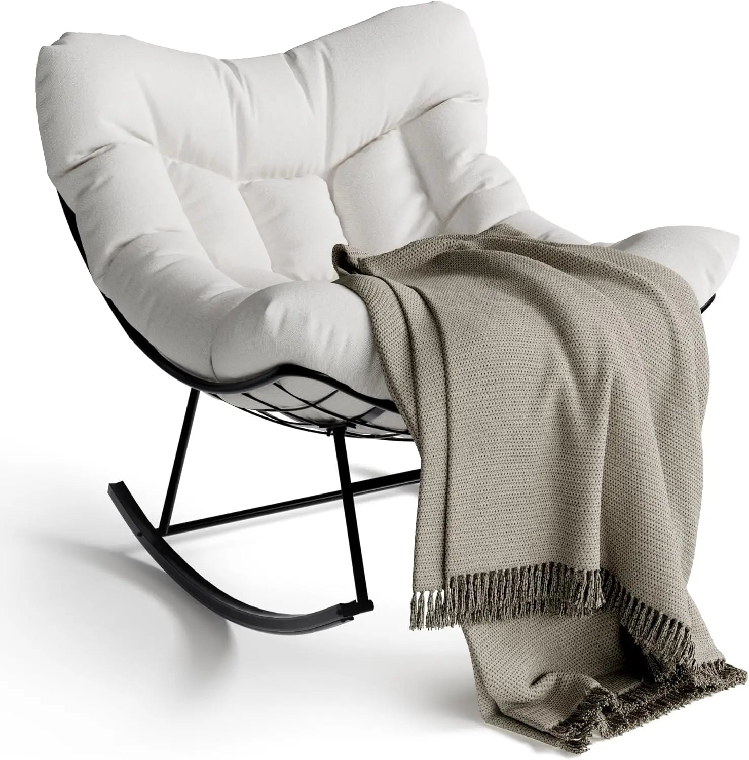 Patio Lounge Chair Rattan Egg Rocker