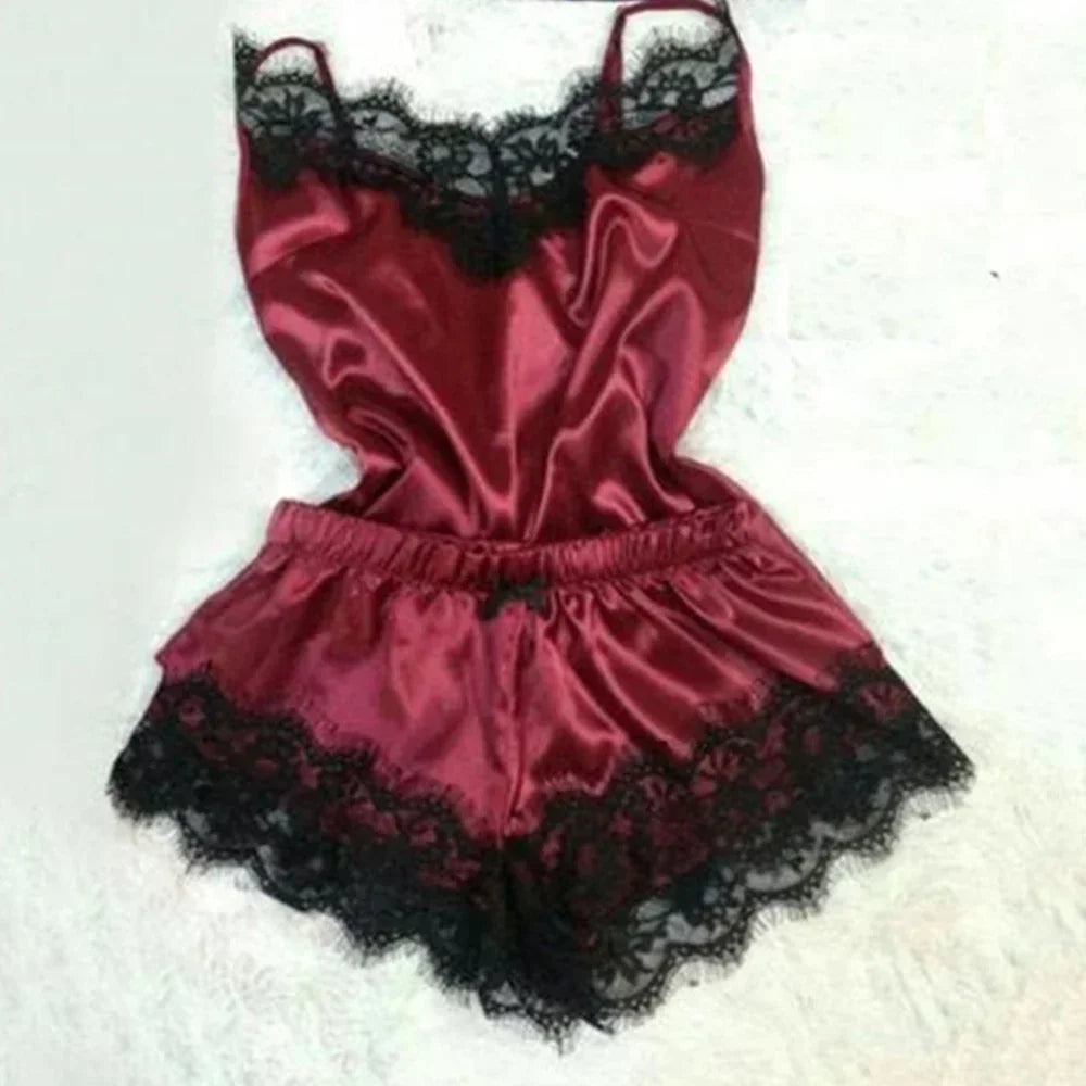 Lace Silk Pajama Set