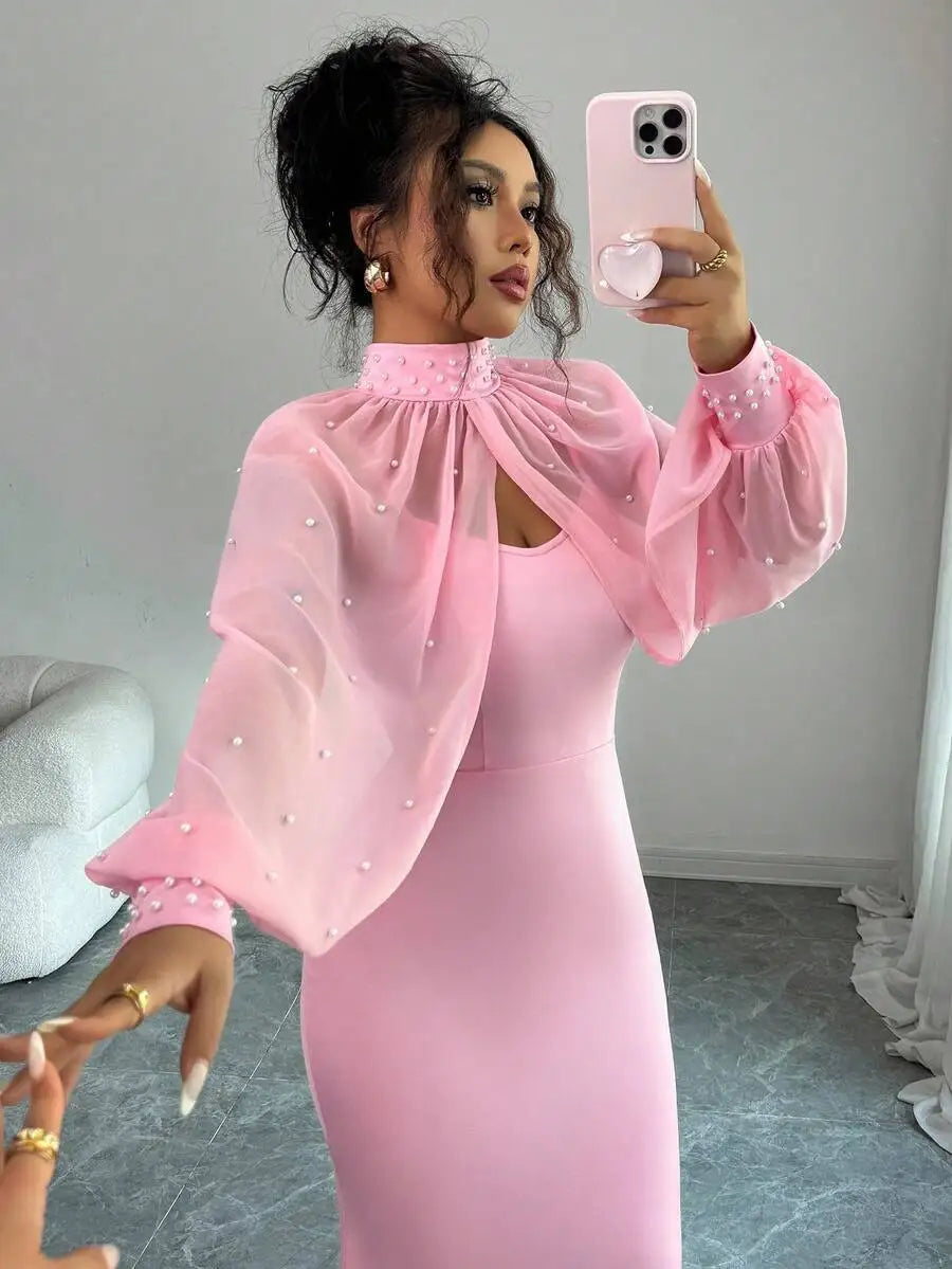 Elegant Pink Mermaid Gown