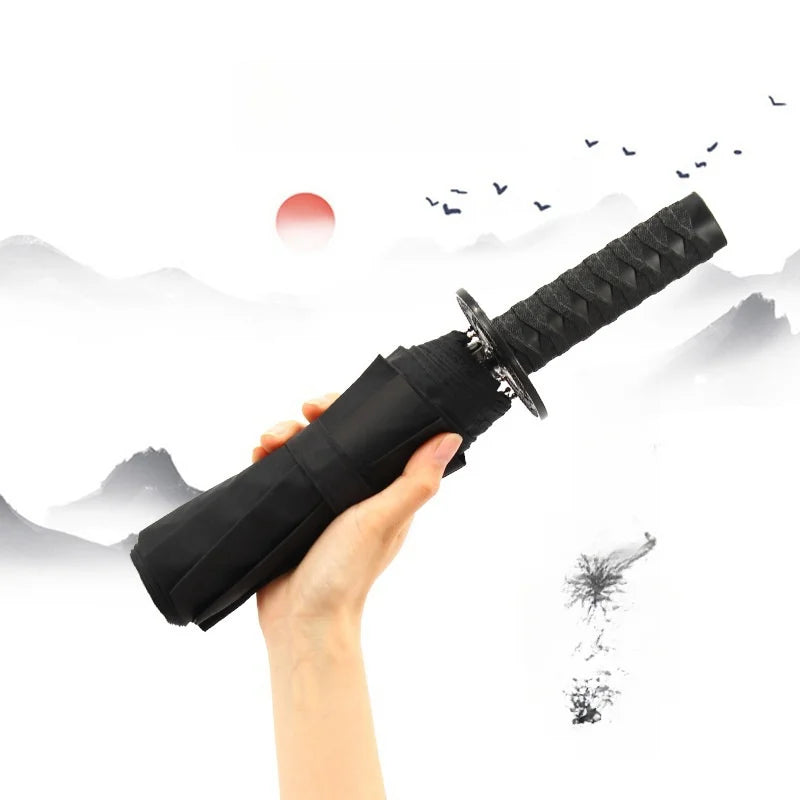 Samurai Handle Folding Umbrella Windproof