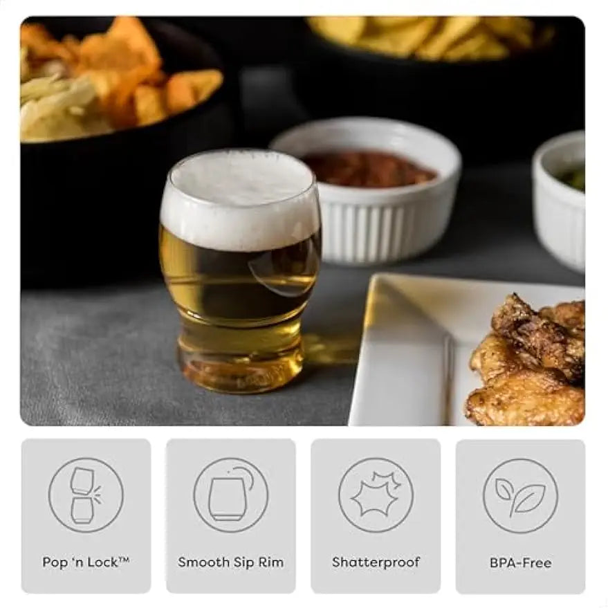 Premium Unbreakable Clear Plastic Beer Glasses Set of 48