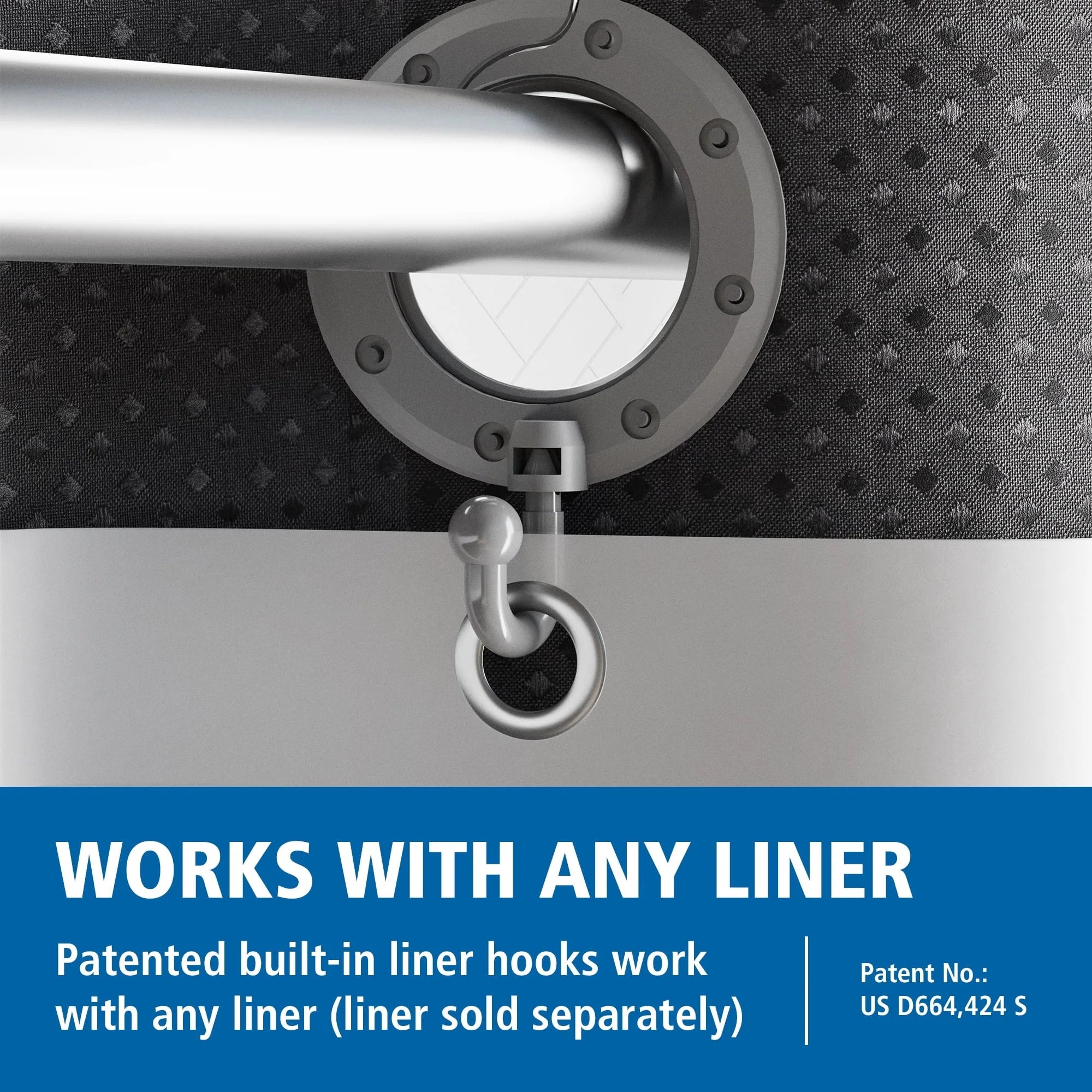 No Hook  Shower Curtain