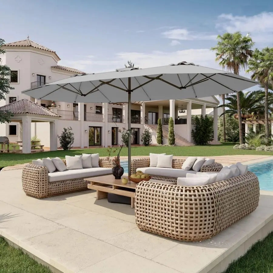 Double Sided Patio Umbrella with Base