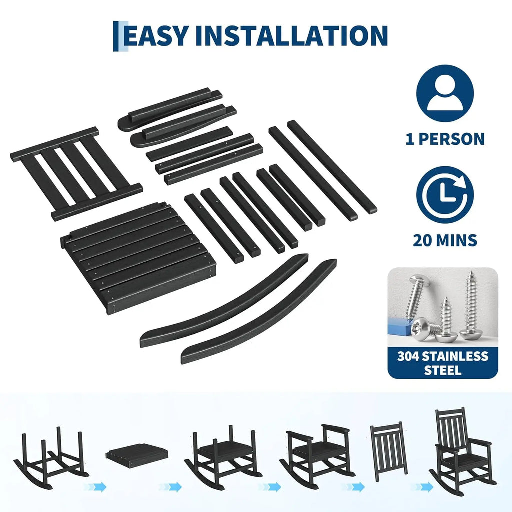 High Back Rocking Chair Set