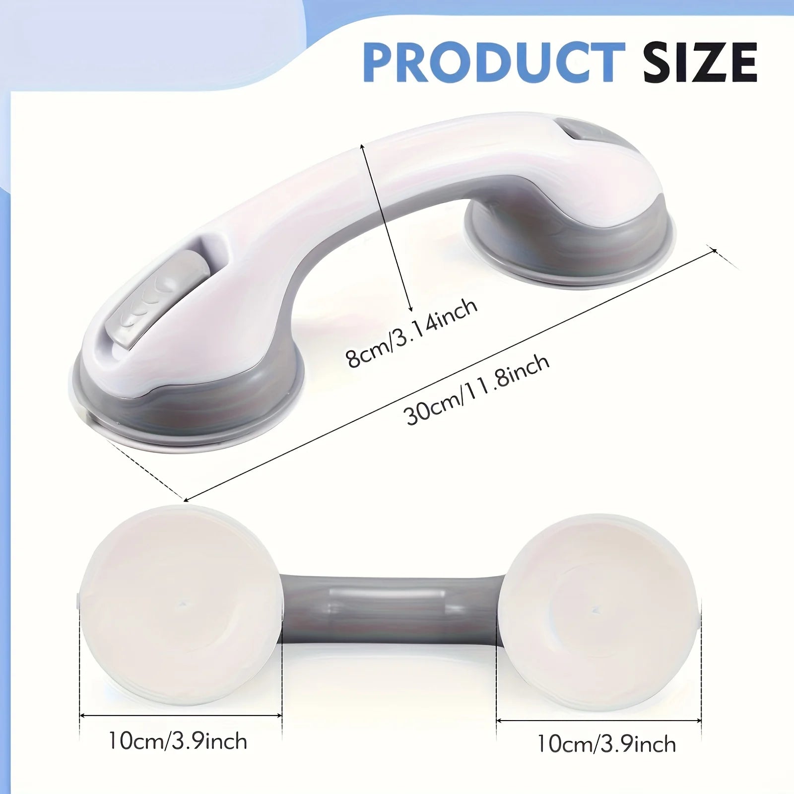 2-Pack Suction Bathroom Handrail