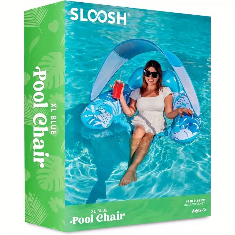 Inflatable Pool Floats With Canopy Lounge Chairs