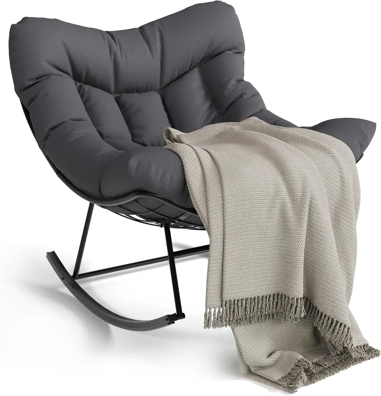 Patio Lounge Chair Rattan Egg Rocker