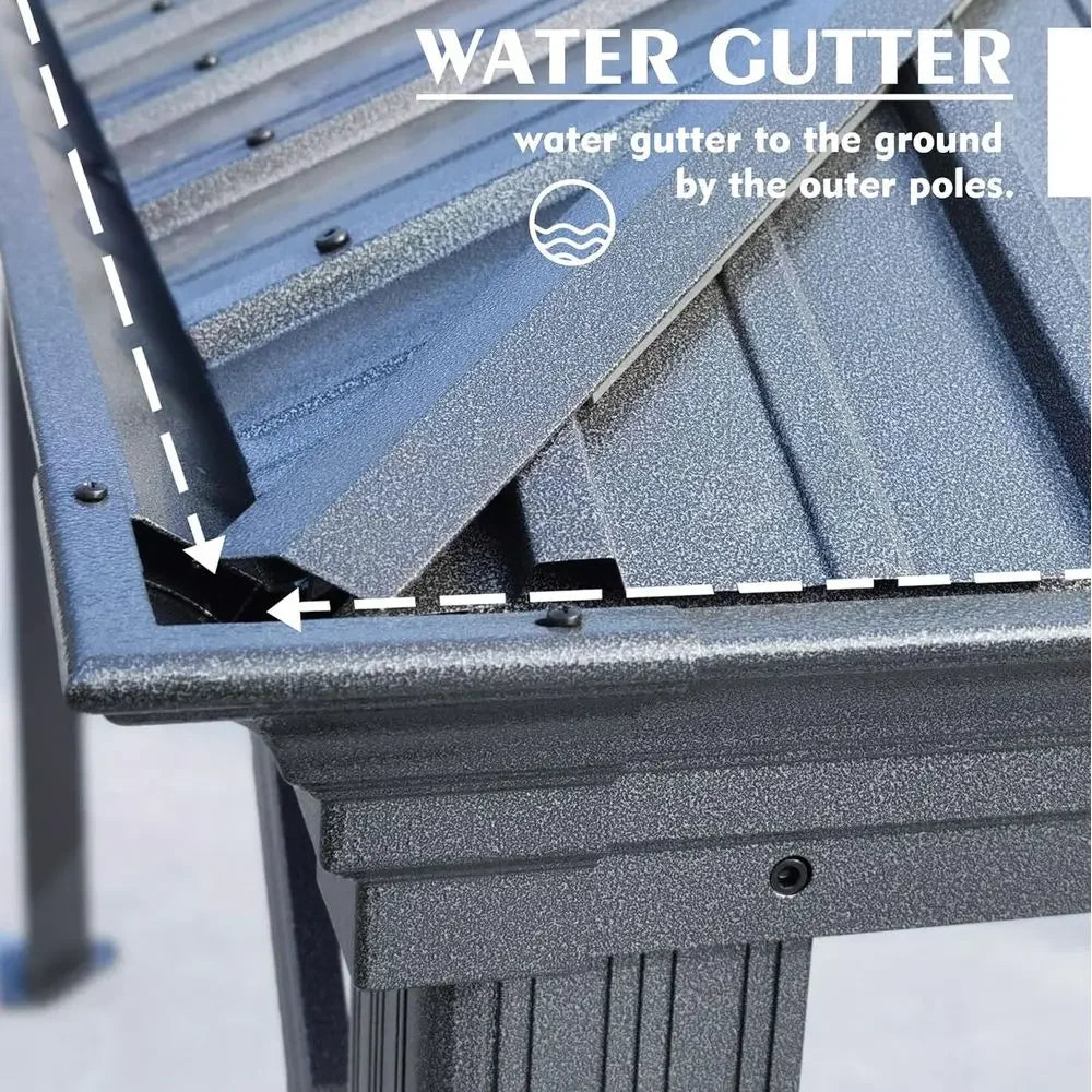 10' x 12' Steel Double Roof Outdoor Pavilion