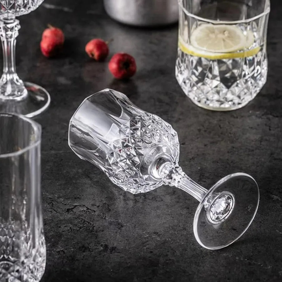 Elegant Stemmed Sherry Port Crystal Shot Glasses