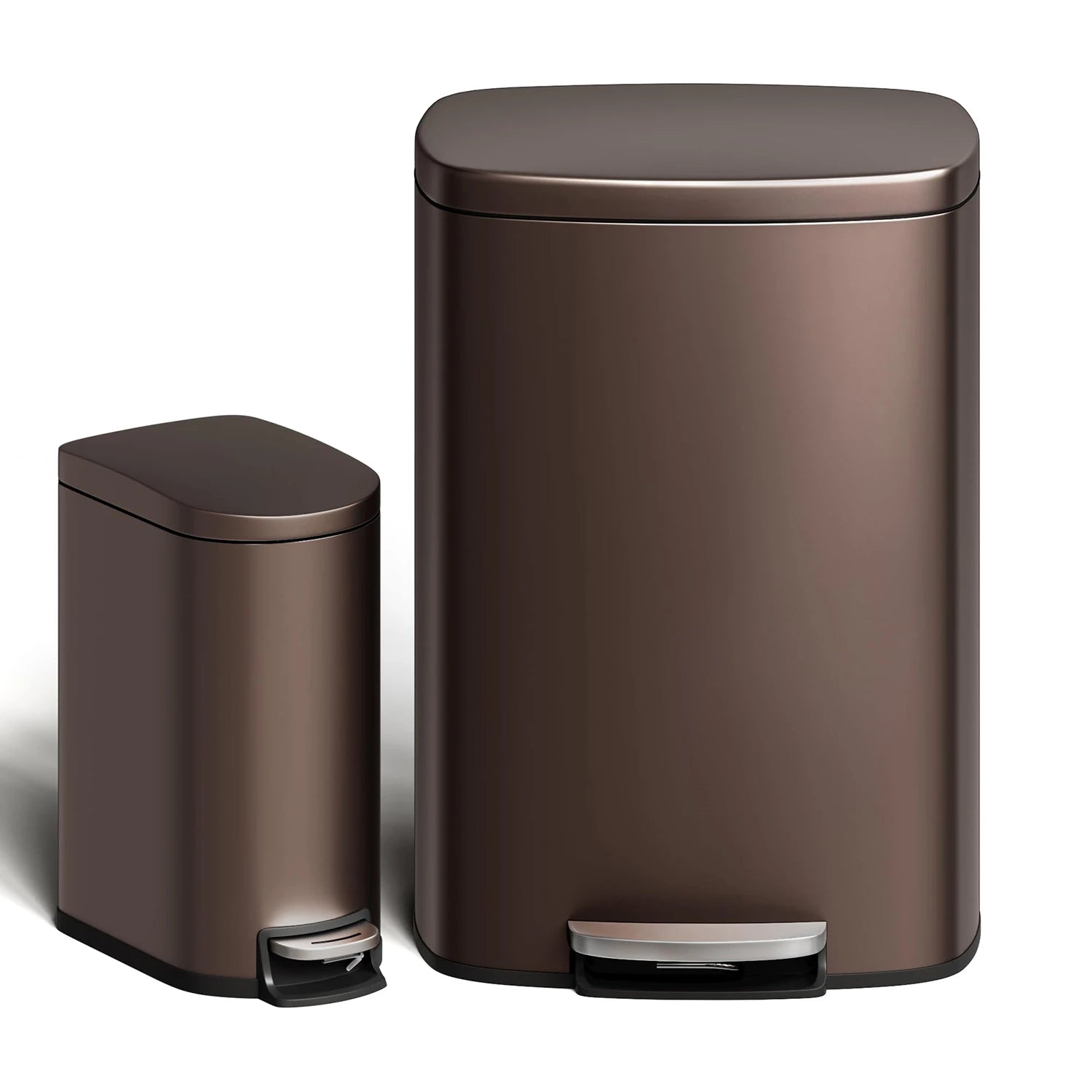 Durable Step-On Kitchen Trash Can Combo Set