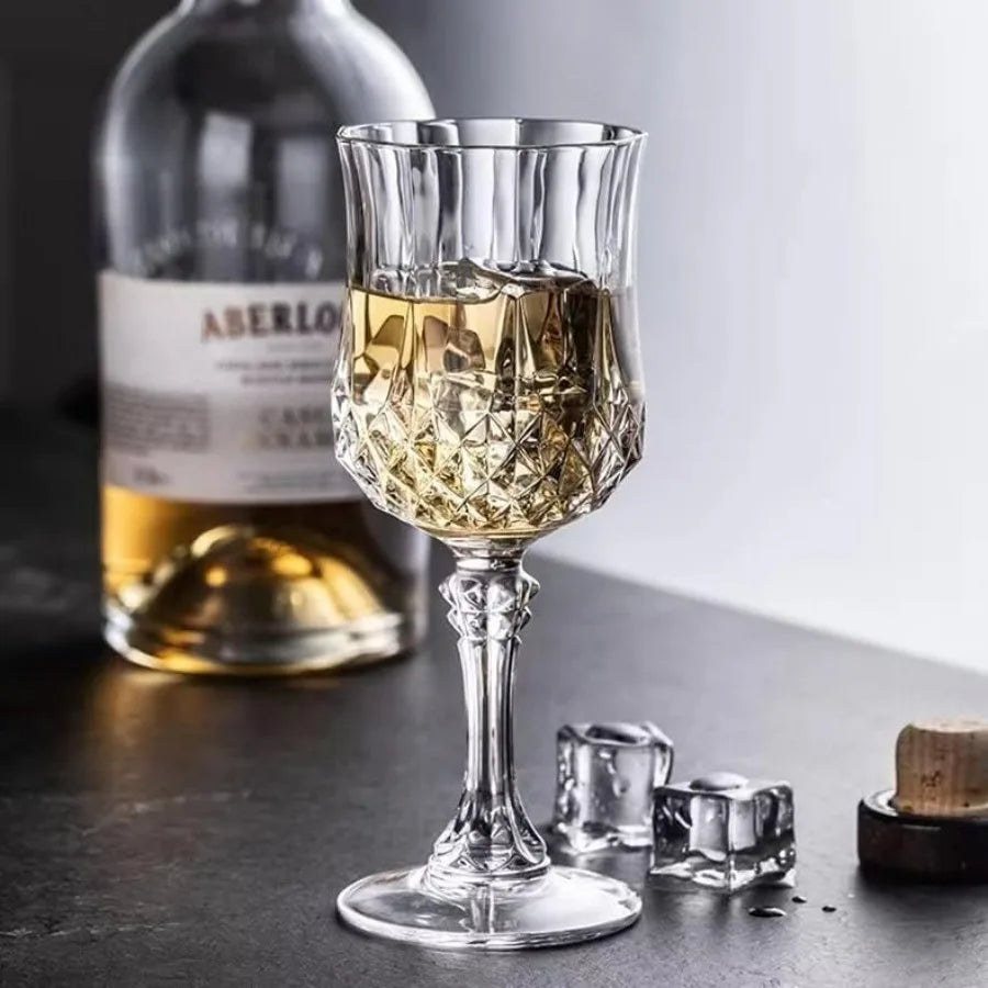 Elegant Stemmed Sherry Port Crystal Shot Glasses